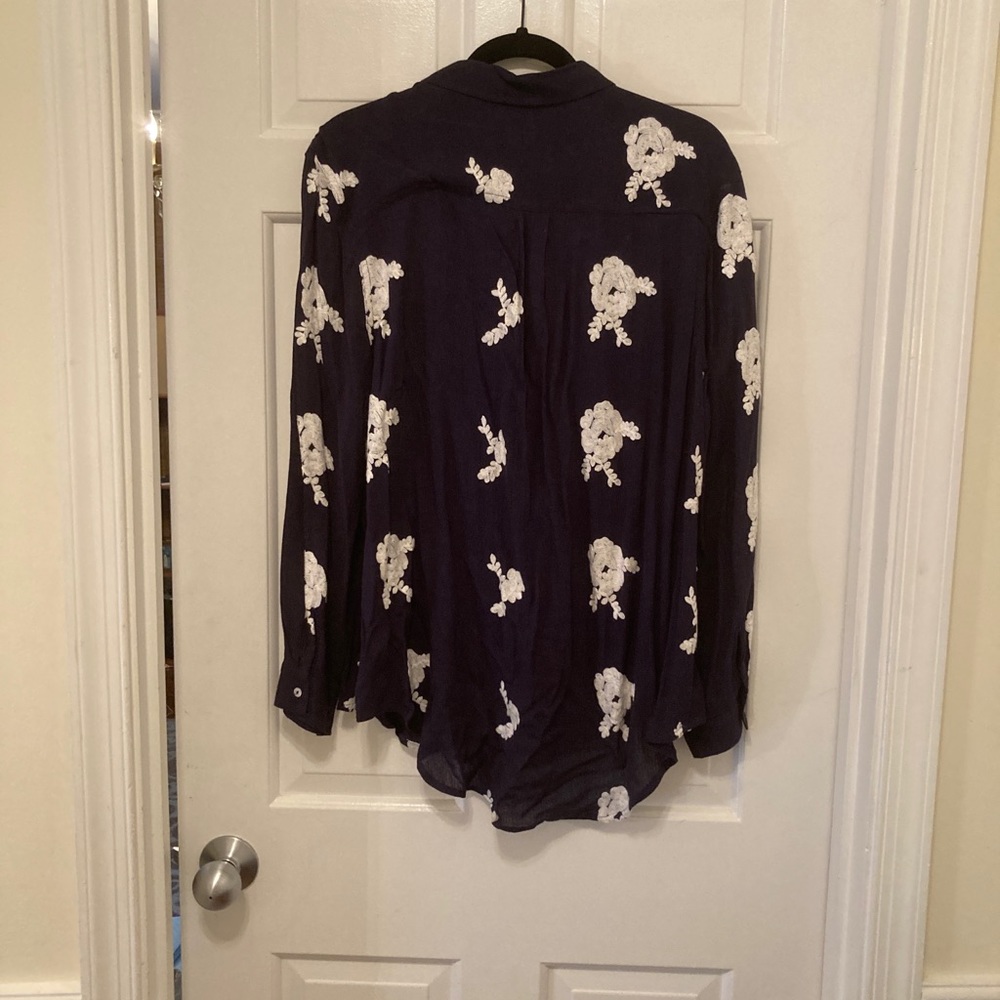 Embroidered button down